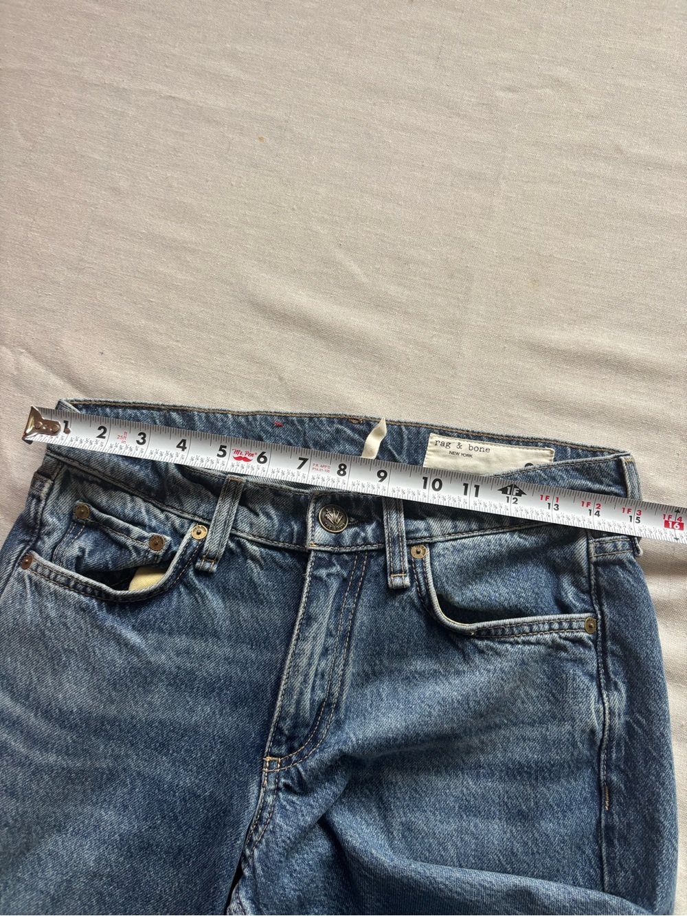 Rag & Bone Saige Low Rise Relaxed Straight Jeans Size 25 Echo Full Length - Picture 10 of 13